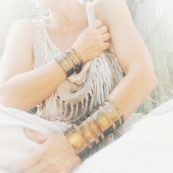 Solid brass cuff bracelet sample sale deals Bisjoux - Picture 2 of 3